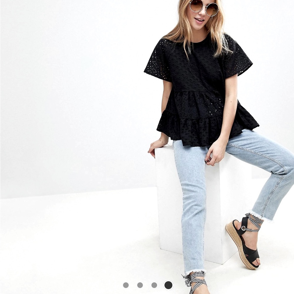 ASOS design smock top in broderie